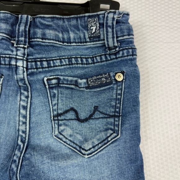 7 For All Mankind Kids Distressed Jean Shorts Sz 5 - Picture 6 of 7